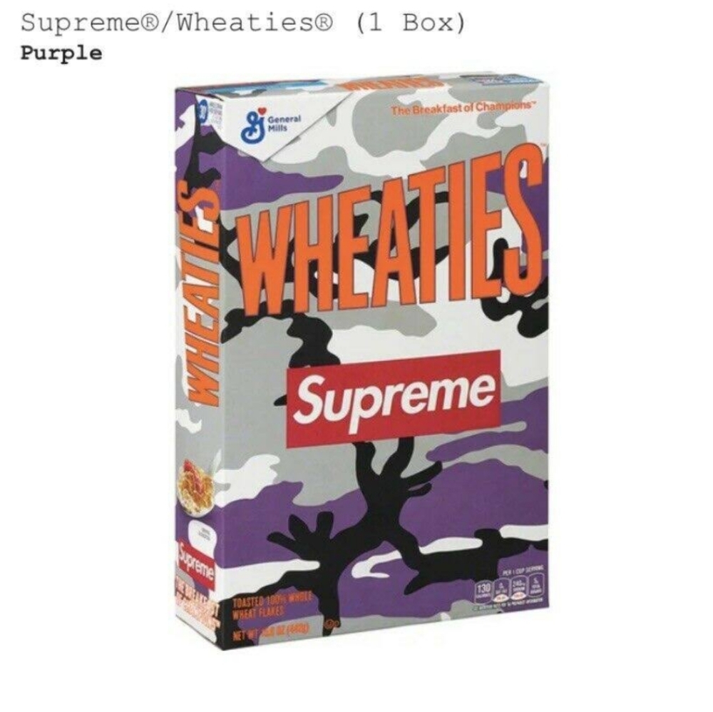 Supreme Wheaties cereal box free supreme bubbles free Supremes sticker all 3